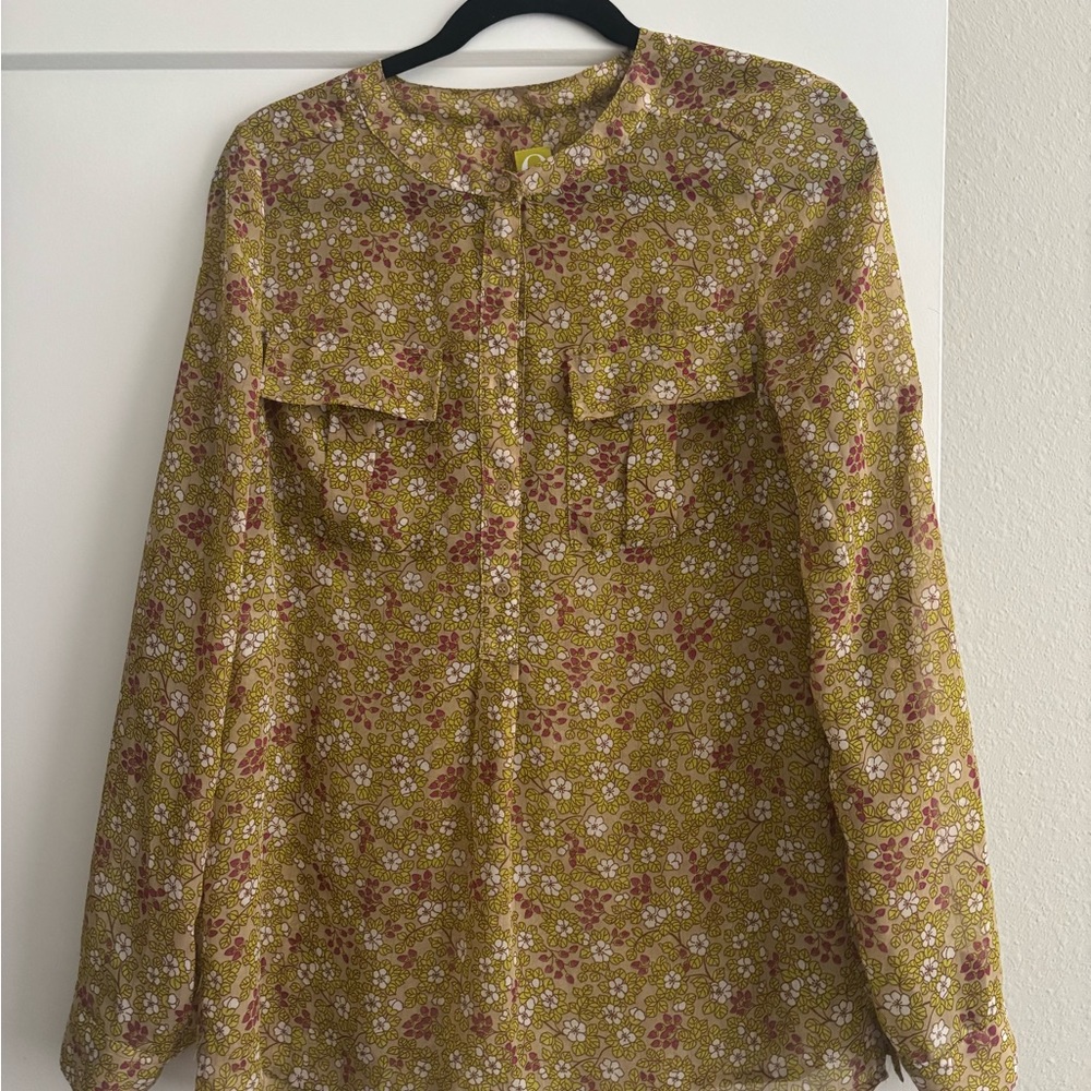 QMack Mustard Floral Blouse